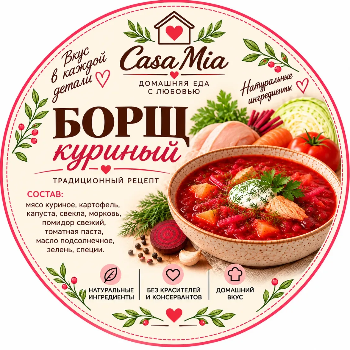 Борщ куриный