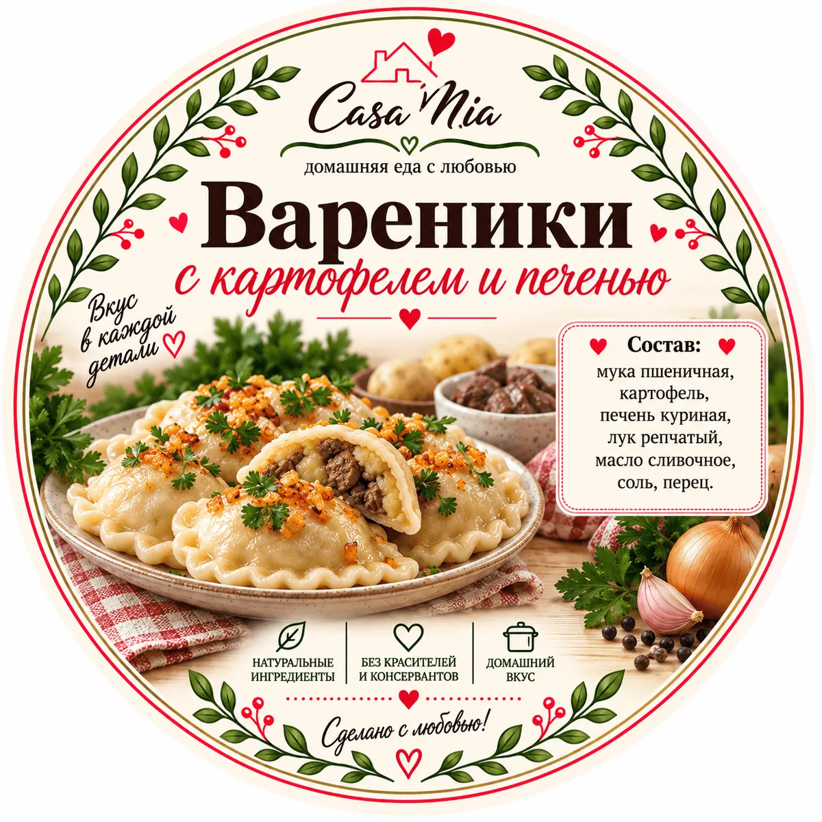 Вареники с картофелем и печенью