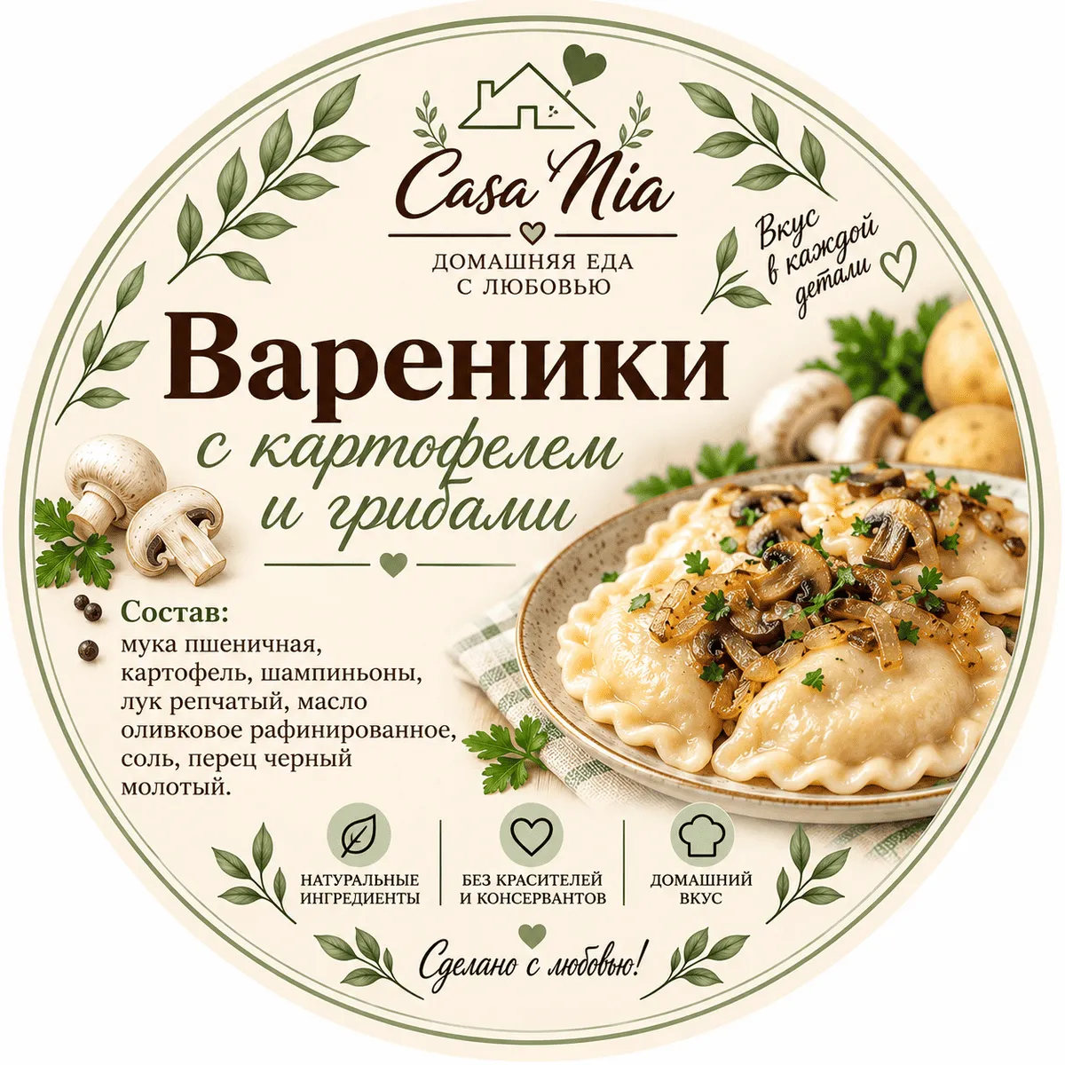 Вареники с картофелем и грибами